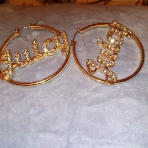 Juicy Couture and Gem large clasp hoop earrings